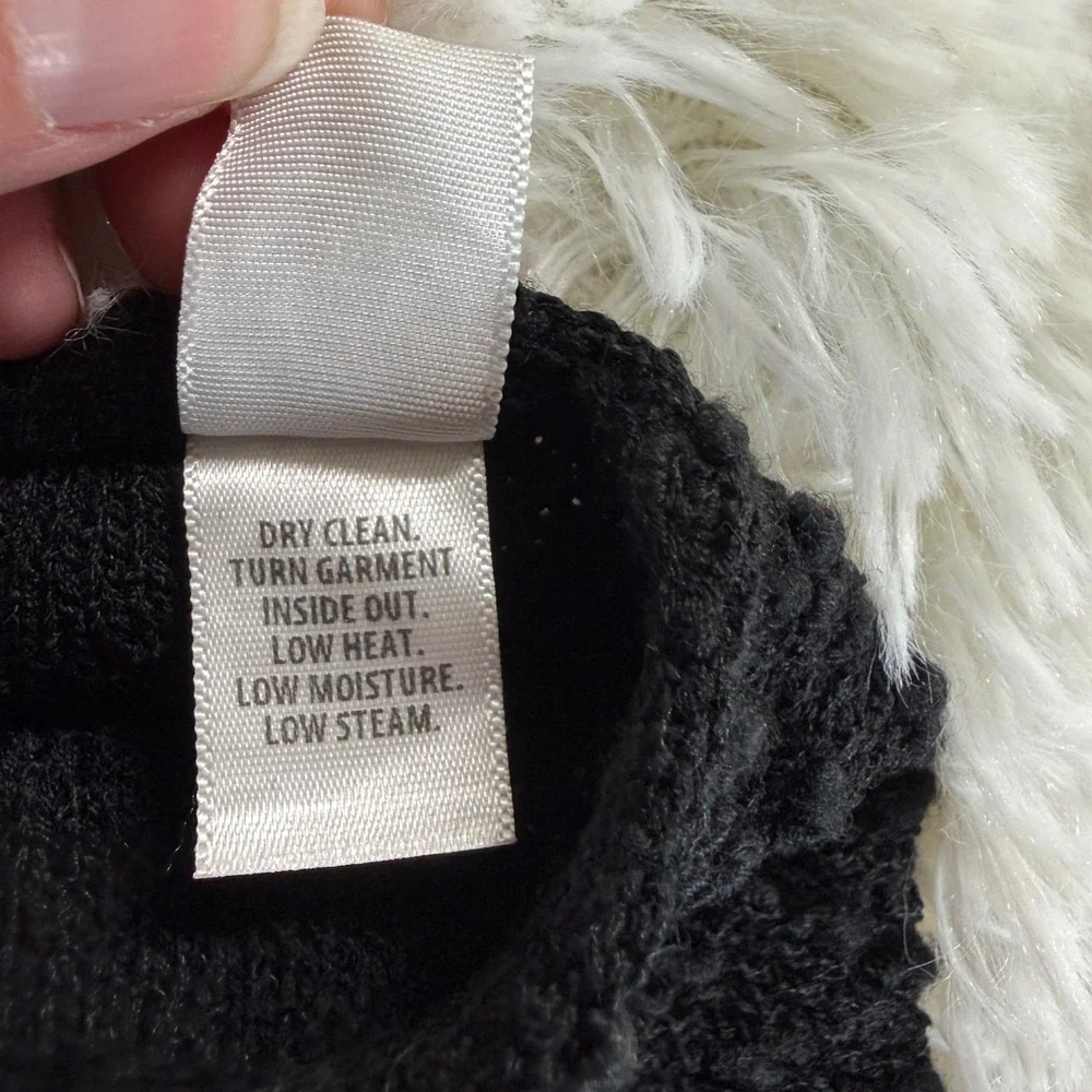 St. John Black Textured‎ Knit Boucle Tweed Fringe Trim Pencil Skirt Size 2 - Picture 12 of 14